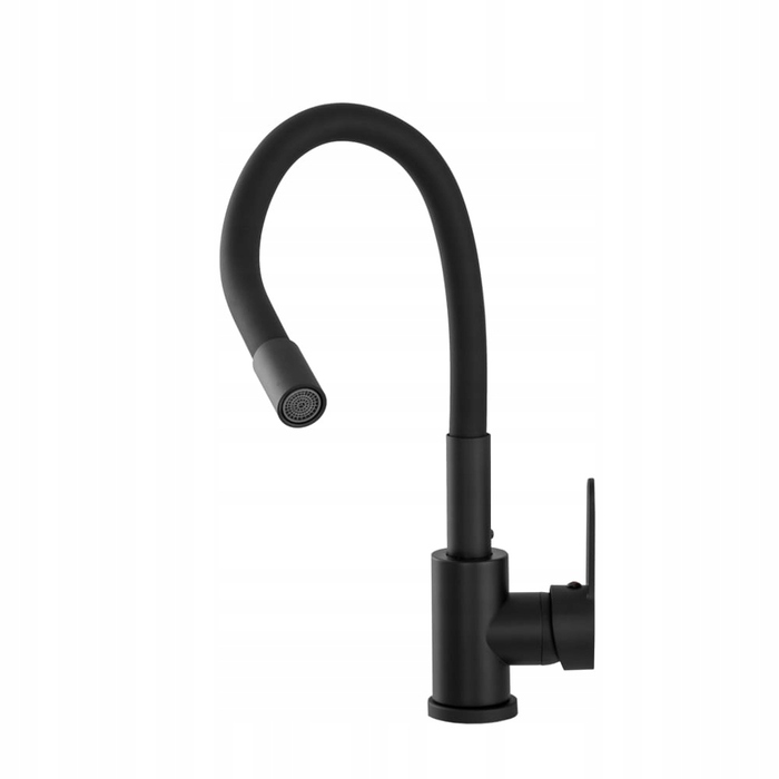 Високий гнучкий кухонний змішувач GRANITE SINK FERA, чорний