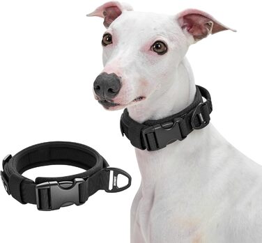 Нашийник для собак OneTigris, тактичний, з ручкою, чорний, S (25-33 см)