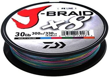 Плетена волосінь Daiwa J-Braid X8 0,22 мм 19,5 кг 300 м мультиколор