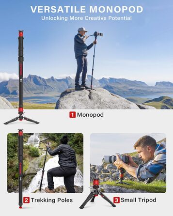 Монопод IFOOTAGE Cobra 3 C180F-P: вуглецеве волокно, 181 см, вантажопідйомність 8 кг