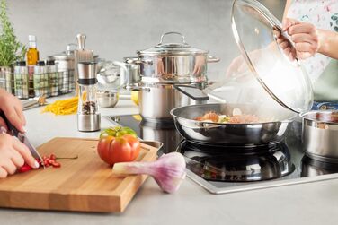 Сковорода RÖSLE ELEGANCE 24 см з антипригарним покриттям ProPlex, нержавіюча сталь 18/10, індукційне дно, для плити та духовки