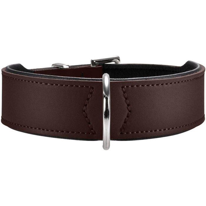 Нашийник для собак HUNTER BASIC, коричневий/чорний, шкіра, зручний у догляді