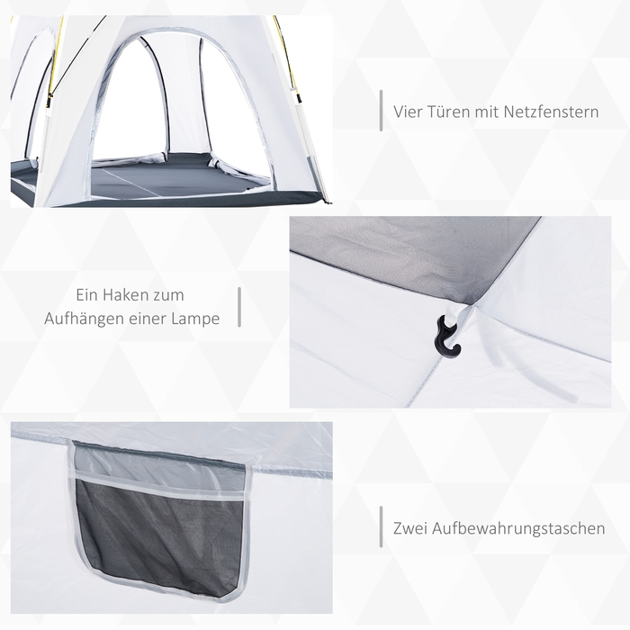 Outsunny Dome Tent for 4 People - Lightweight, Stable, Waterproof, UV 50+ Pop-Up Camping Tent with Hooked Door, Window, and Groundsheet. Family Tent with 1000mm Water Column. Tent for Camping, Travel, Trekking, Garden | Aosom