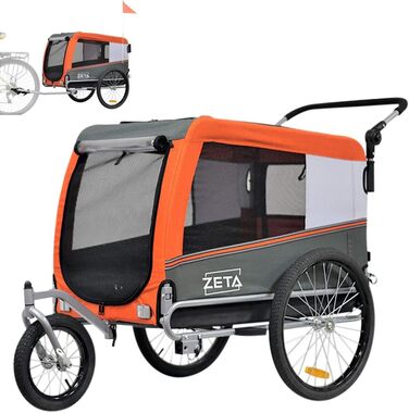 PAPILIOSHOP: Причіп для собак та котів, візок для домашніх тварин (Оранжевий L)