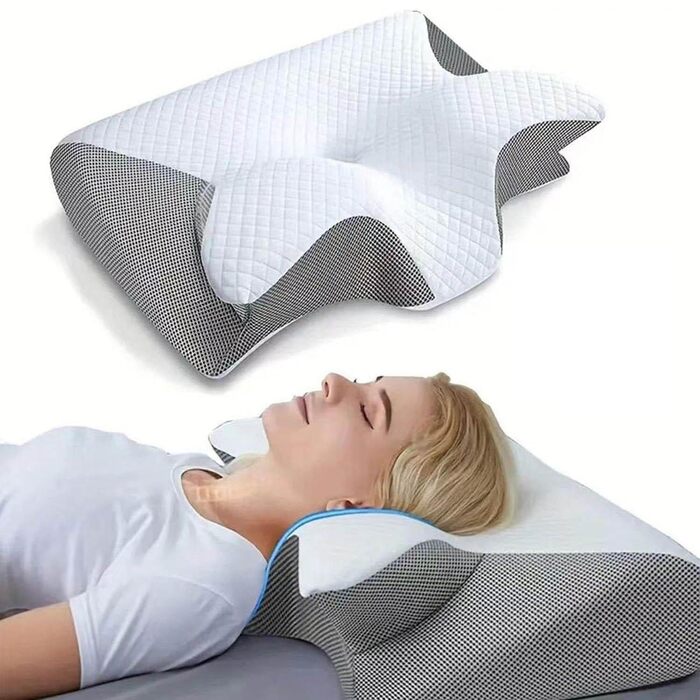 Подушка Pillow Daddy для сну на боці, спині та животі з піни Memory Foam – ортопедична подушка для підтримки шиї, біла, знімний чохол
