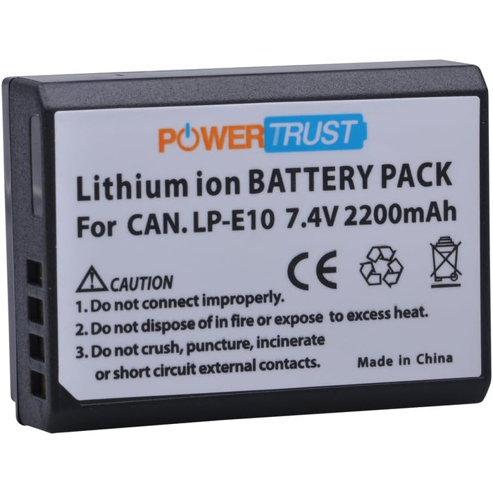 Акумулятор Canon LP-E10 + Двоканальний зарядний пристрій LED для Canon EOS 1100D/1200D/1300D/2000D/4000D Rebel T3/T5/T6 Kiss X50/X70