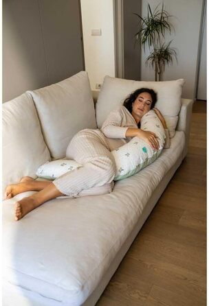 Подушка для вагітних Koala Babycare XXL з бавовняним чохлом - сертифікований медичний виріб, подушка для сну на боці, сіра та біла