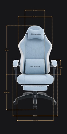 Ігрове крісло Delagear G 325, синій колір, тканинна оббивка