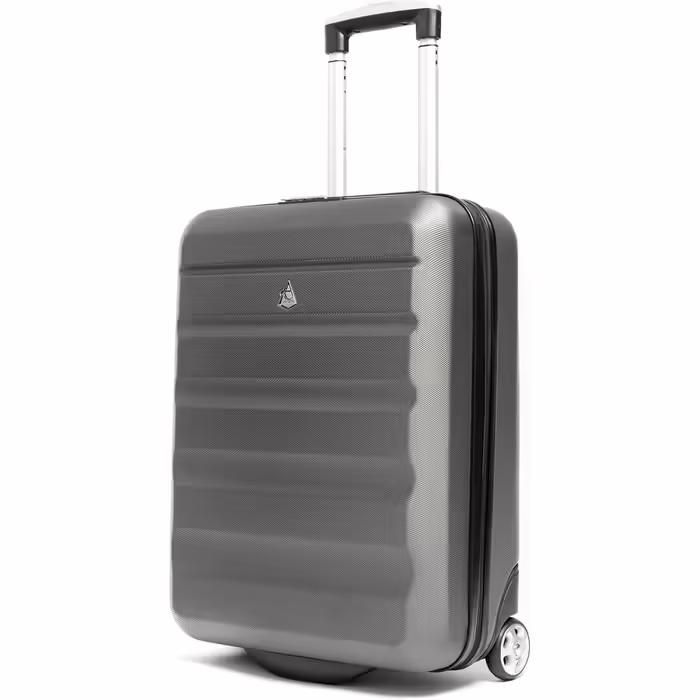 Aerolite 55x40x20cm Lufthansa, Eurowings, TUI, SunExpress, Condor, Ryanair Priority 2-wheel hard-shell carry-on luggage, hand luggage, hand luggage suitcase, cabin trolley, trolley suitcase 55x40x20 Grey