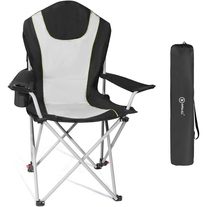 Крісло для кемпінгу Homecall складне, 150 кг, з підлокітниками, підстаканником, знімним подушкою та сумкою - рибальське крісло для відпочинку на природі