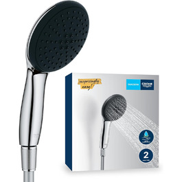 Насадка для душу GROHE Vitalio 110, економна, 6 л/хв, 2 струмені, регулюється, універсальний підключення, захисний кільце, кругла, хром, 2794610E (ручна лійка для душу)