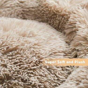 Western Home Dog Bed Run, Fluffy Cat Bed, Dog Cushion for Small Dogs, Washable Dog Bed, Dog Basket, Cat Basket for Sleeping 60 cm, Brown