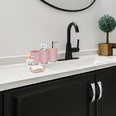 Набір аксесуарів для ванної кімнати IMAVO 4 шт. (Зелений): тримач для зубних щіток, стаканчик, дозатор мила, мильниця