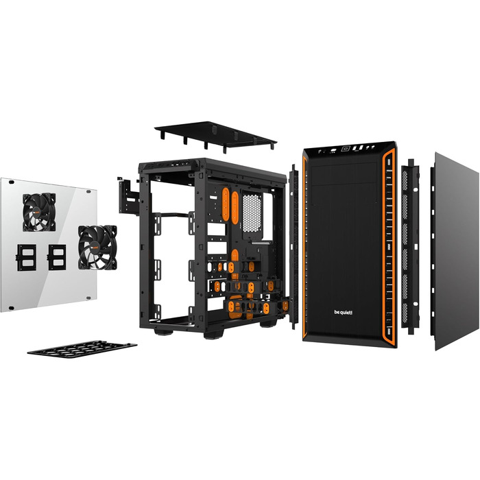 Корпус для ПК be quiet! Pure Base 600 Window Orange, 2 вентилятори Pure Wings 2, підтримка радіаторів до 360мм, загартоване скло