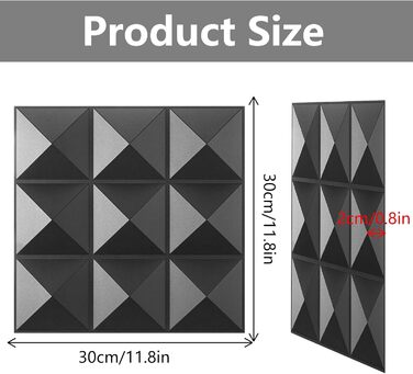 3D панелі на стіну ПВХ чорні, декоративні стінові та стельові панелі для геймерської зони, вітальні та спальні, 2 шт.