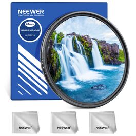 Варіабельний ND-фільтр NEEWER 67мм ND2-400 (1-9 стопів), регульований сірий фільтр для об'єктива камери з багатошаровим покриттям та 3 серветками для чищення