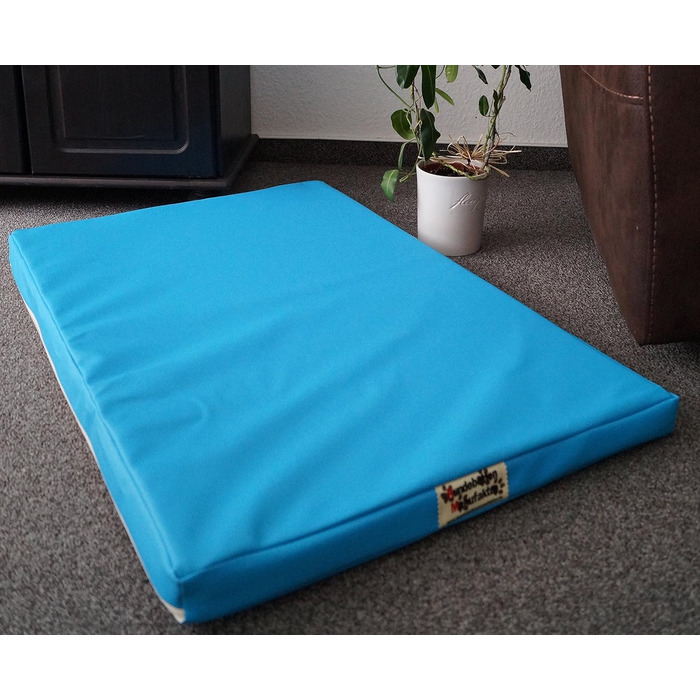 Матрац для собак, ліжко для собак, матрац для сну, двосторонній, штучна шкіра, 120 см x 80 см, блакитний