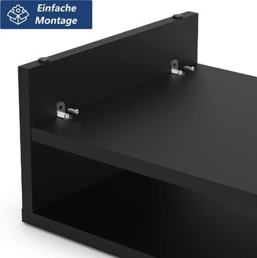 Підставка для монітора FITUEYES з 2 рівнями, 54x25,5 см, чорна – органайзер для столу, підставка для ноутбука та комп’ютера зі зберіганням для клавіатури, для дому та офісу