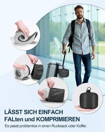 Подушка для шиї у подорожах: ортопедична, з memory foam, для дорослих та дітей, з маскою для сну та навушниками, якісний чохол