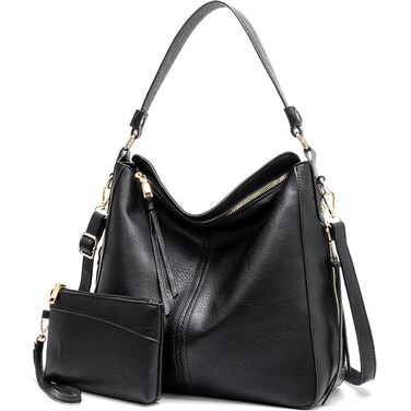 Сумка жіноча шопер велика елегантна через плече, PU-шкіра, колір кава, з кишенею, замок (B Schwarz)