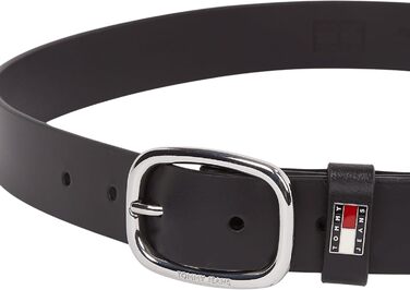Жіночий шкіряний ремінь Tommy Jeans овальний, чорний, 95 см