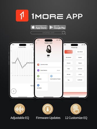 Навушники 1MORE SonoFlow з активним шумозаглушенням, Bluetooth, LDAC, 70 годин, Over-Ear (Чорний)