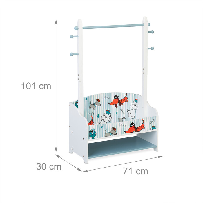 Relaxdays Clothes Rack for Children, Dog Motif