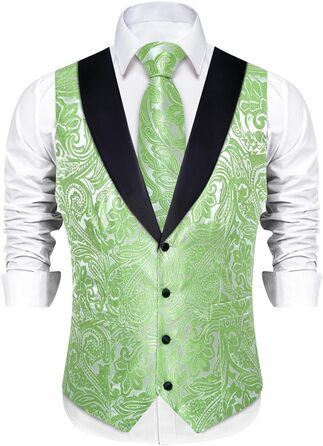 Костюм чоловічий DiBanGu 7-частинний: жакардовий піджак, краватка з коміром, штани, для весілля, свят, XL, світло-зелений