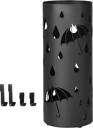 SONGMICS Umbrella Stand - White & Black, 49 x 19.5 cm - Durable & Stylish