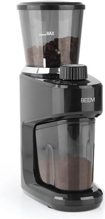 Електрична кавомолка BEEM GRIND-INTENSE 160 г, 15 режимів, конічний сталевий млин, 150 Вт, чорна