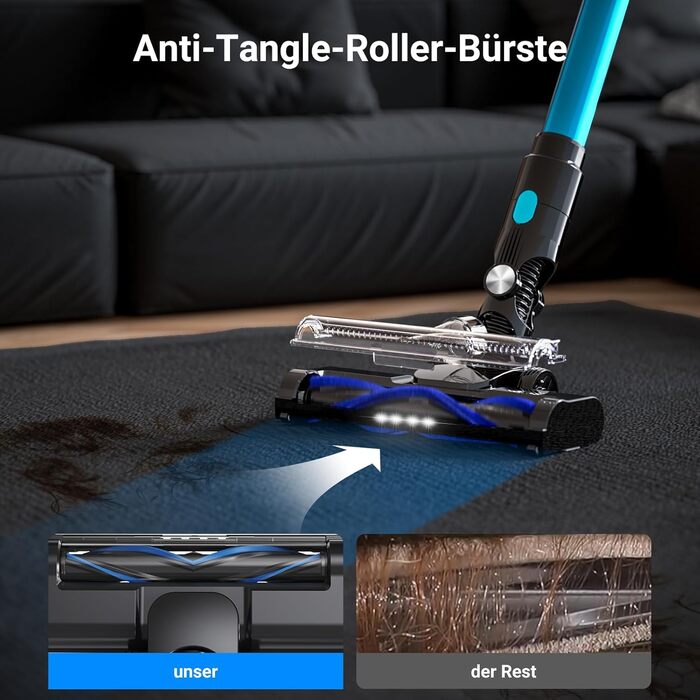 Cordless Vacuum Cleaner, 45000Pa/550w/65 Mins Vacuum with LED Touchscreen, 1.5L Dust Collector, Cordless Vacuum for Pet Hair, Hardwood Floors, Tiles, Carpets, and Car Interiors