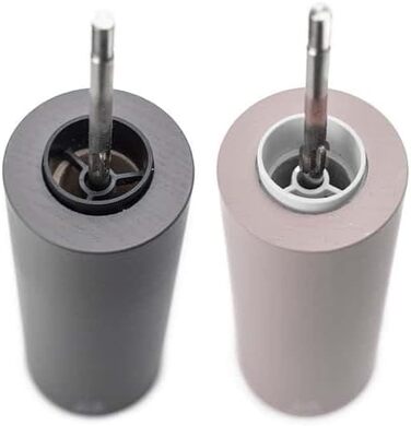 PEUGEOT - Duo Boreal 21 cm Pepper Grinder + Salt Grinder - Stainless Steel Funnel - Classic Setting - PEFC Certified Beechwood - French Know-How - Grey Rock & Pale Pink