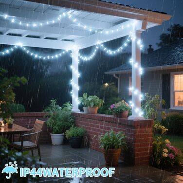 Льодогенератор з LED підсвічуванням, 1000 LED, тепле біле світло, водонепроникний, з пультом, для декору приміщень, вечірок, балкону, саду, ялинки