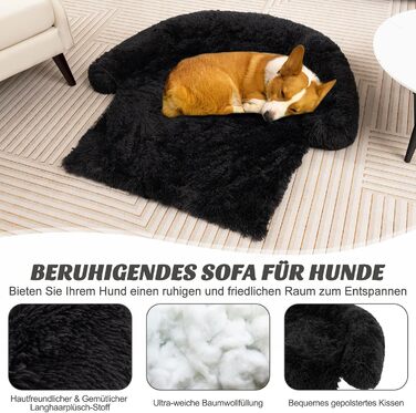 М'яке ліжко для собак Costway, захист дивану, подушка для собак, зручне плюшеве ліжко для маленьких, середніх та великих собак і котів, 112 x 101 x 18 см, сіро-білий колір