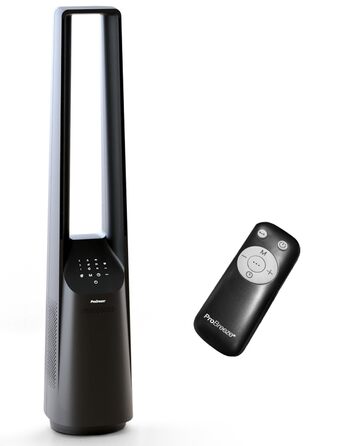 Вентилятор Pro Breeze 101 см з ротором, осцилюючий, з пультом, LED-дисплеєм, 6 швидкостей, тихий, 5 режимів, авто-обертання 60°, таймер 7 год, чорний