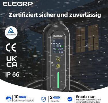 Кабель для зарядки електромобіля Type 2 Schuko 7м, 3.68кВт, 6-16A, IP66 – Мобільна зарядка з відтермінованим стартом, сумісний з EV/PHEV