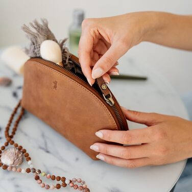 Шкіряна косметичка Berliner Bags Zoe, вінтажна сумка для косметики, органайзер для жінок та дівчат, пенал для аксесуарів