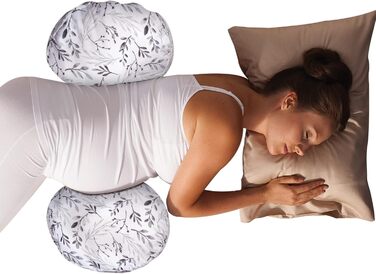 Подушка для вагітних Boppy Side Sleeper, сіра з листям