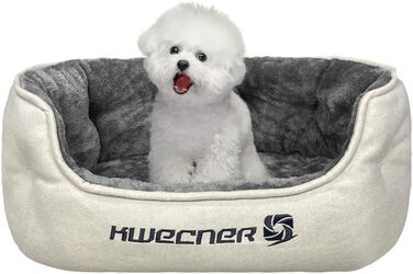 М'яке ліжко для собак та котів - зручне гніздище з антиковзною основою (сірий, кремовий білий)