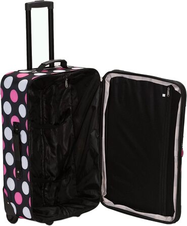 Набір валіз Rockland Escape Softside, 4 шт., племінний дизайн, 14/19/24/28 дюймів, S, Mulpink Dots