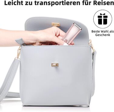 Електричний пристрій для видалення волосся Lady Shaver 2-в-1: електробритва та тример для бікіні. Безболісне видалення волосся для обличчя, тіла, ніг, рук та зони бікіні. IPX7 водонепроникний, рожевий колір.