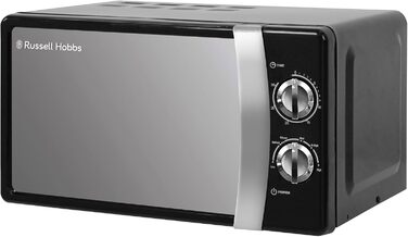 Мікрохвильова піч Russell Hobbs RHMM701B 17L, 700W, чорна, ручне керування, 5 рівнів потужності, таймер, функція розморожування, легке очищення