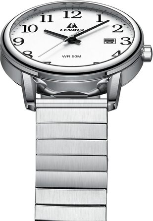 Чоловічий годинник: аналоговий кварцовий годинник з датою, водонепроникний, 38 мм, сріблястого кольору