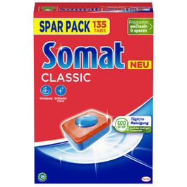 Таблетки для посудомийних машин Somat Classic, потужне очищення навіть при низьких температурах, 135 шт