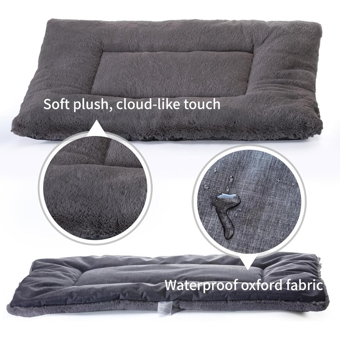 Лежанка для собак Petschat, 61 x 46 см, сіра - водонепроникна підстилка для собак та котів