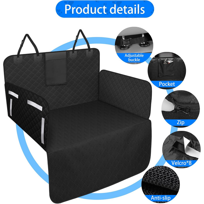 Захист для багажника автомобіля для собак, килимок для багажника, універсальний, водовідштовхуючий, сірий, 185x150 см