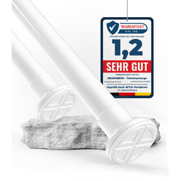 Штанга для карнизів без свердління, біла, Ø 25 мм, телескопічна - для штори, душової кабіни, вікна, кімнати, кухні (70-120 см)