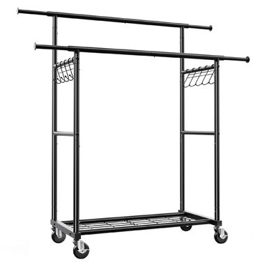 Вішалка для одягу HOKEEPER на колесах, 136 кг, важка, висувна штанга (D006)