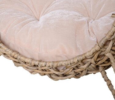 PawHut Rattan Cat House with Cushion, Cat Sleeping Place, Cat Cave with Raised Feet, Natural Ø52 x 58 cm