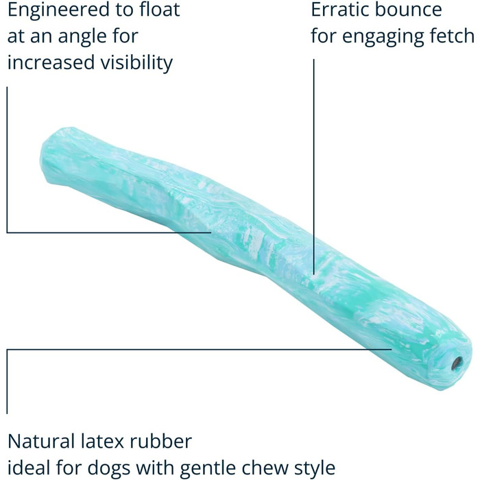 RUFFWEAR Gnawt-A-Stick Latex Dog Toy, Rubber Stick Dog Chew Toy for Pet Dogs, Premium Dog Toy & Boredom Buster, Dog Enrichment Toy & Fetch Stick (Glacial Blue)